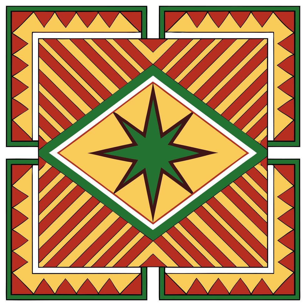 Vibrant African kente cloth inspired seamless tile pattern with bold colors and traditional geometric shapes for cultural home decor concept as Bold kente patterns in vibrant color Clear vector