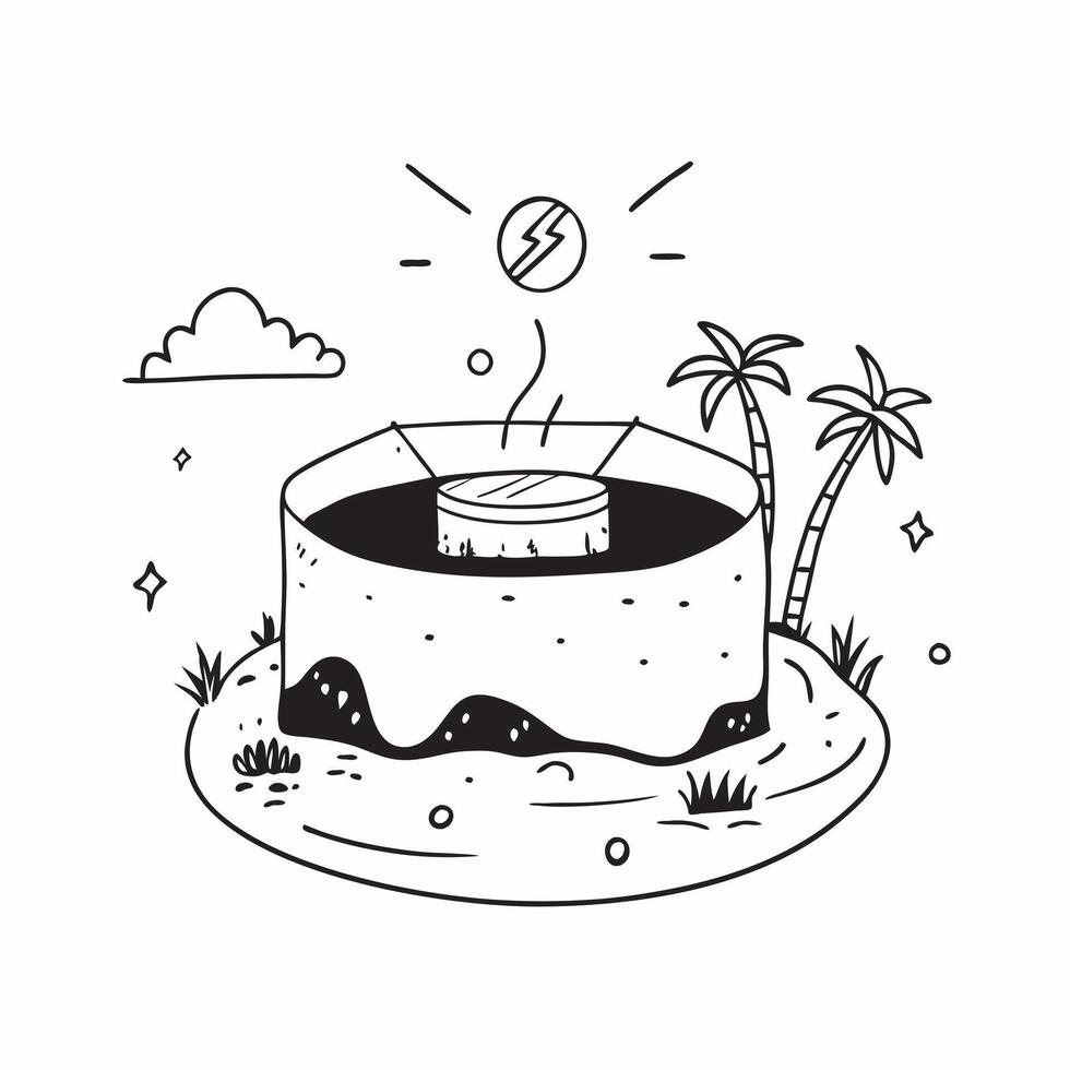 Tropical Paradise Hot Springs concept as Lush greenery surrounds a hidden hot spring in a tropical paradise ideal for a secluded soak in Photo Stock Concept Clear vector