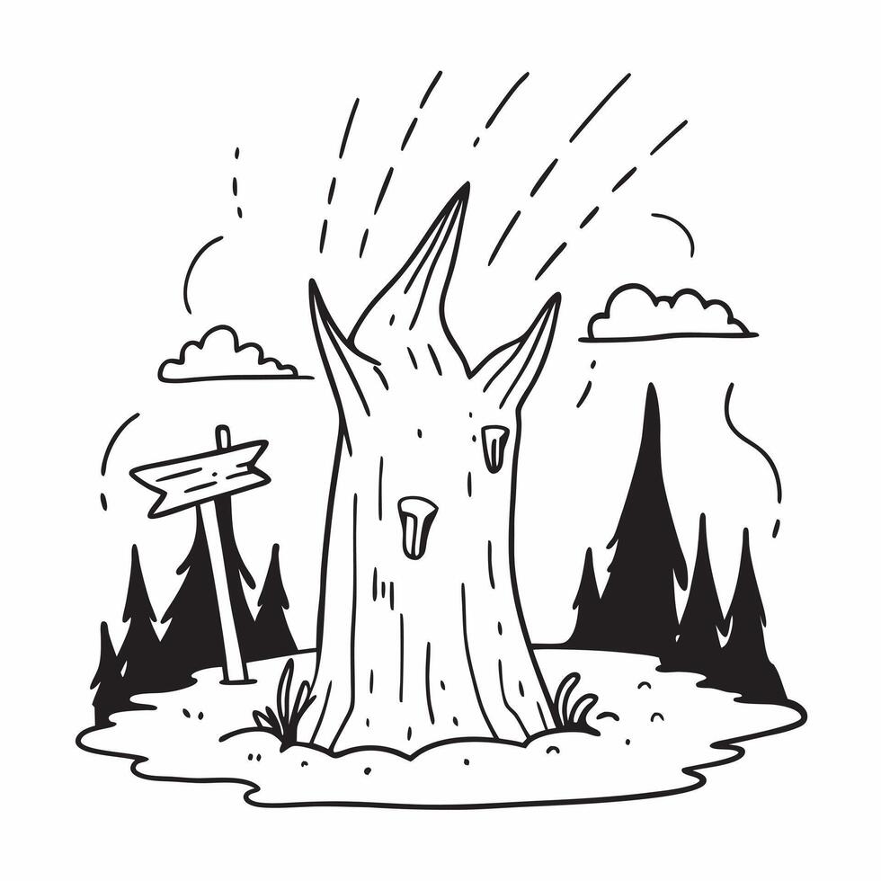 Towering Giants of the Forest concept as Towering old growth trees dominate the landscape their massive trunks telling stories of centuries past in Photo Stock Concept Clear vector