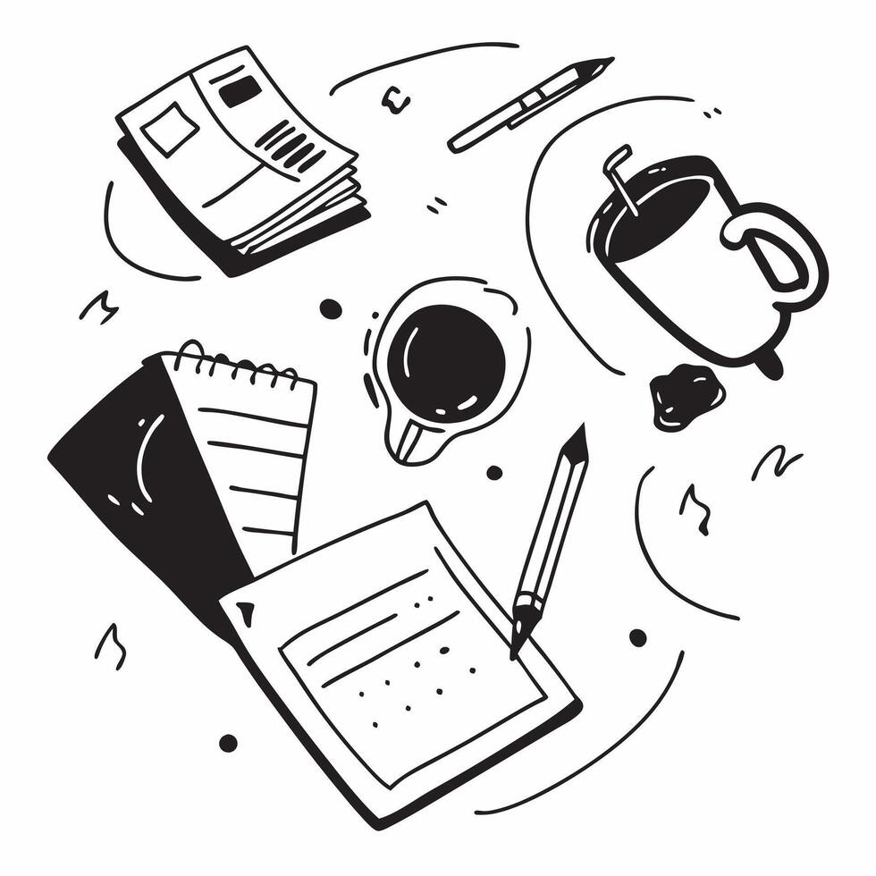 Top view of a workspace with a desktop monitor and keyboard symbolizing office setup in double exposure with copy space concept as A top view of a workspace with a desktop monitor Clear vector
