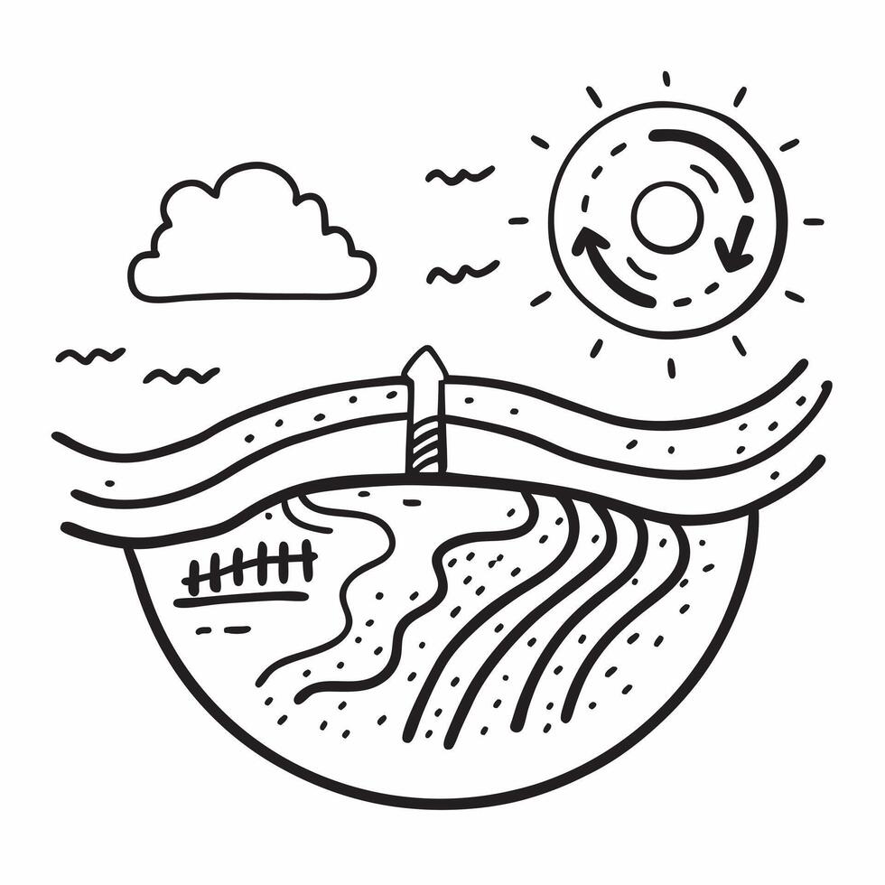Top view of a field with climate data overlay symbolizing climate smart agriculture in double exposure with copy space concept as A top view of a field intertwined with climate da Clear vector