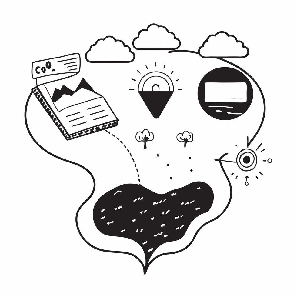 Top view of a farming area with weather data overlay symbolizing data informed farming in double exposure with copy space concept as A top view of a farming area intertwined with Clear vector