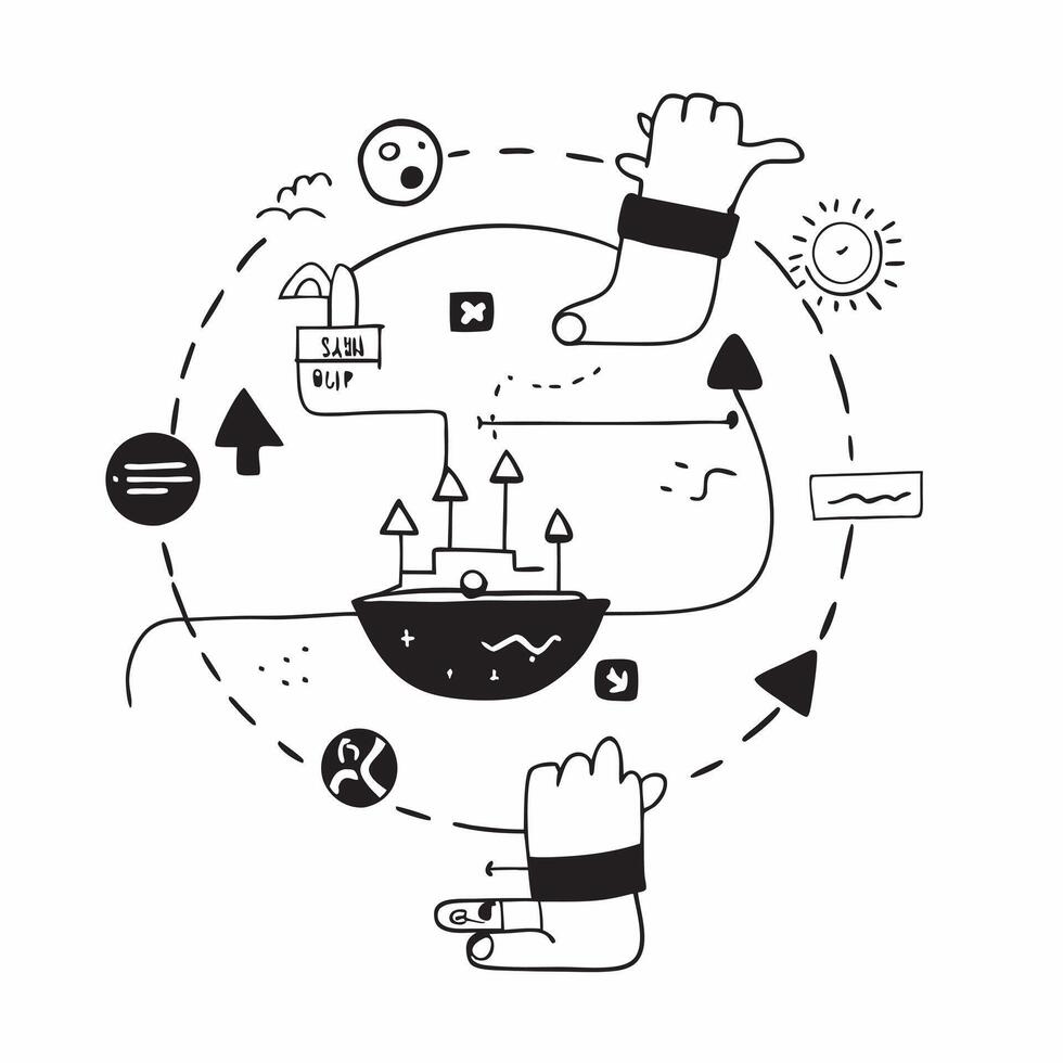 Top view of a city with water management symbols overlay symbolizing urban water solutions in double exposure with copy space concept as A top view of a city blended with water ma Clear vector