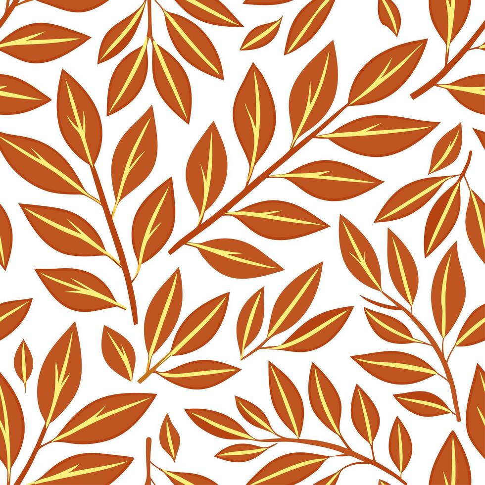 Thanksgiving leaves seamless pattern with rich autumn colors of red orange and yellow for a warm harvest inspired look concept as Warm Thanksgiving pattern with red orange and yell Clear Set 17 vector