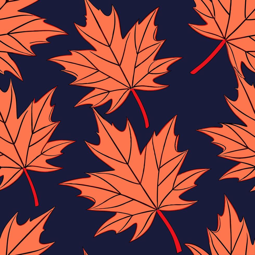 Thanksgiving leaves seamless pattern with rich autumn colors of red orange and yellow for a warm harvest inspired look concept as Warm Thanksgiving pattern with red orange and yell Clear Set 16 vector