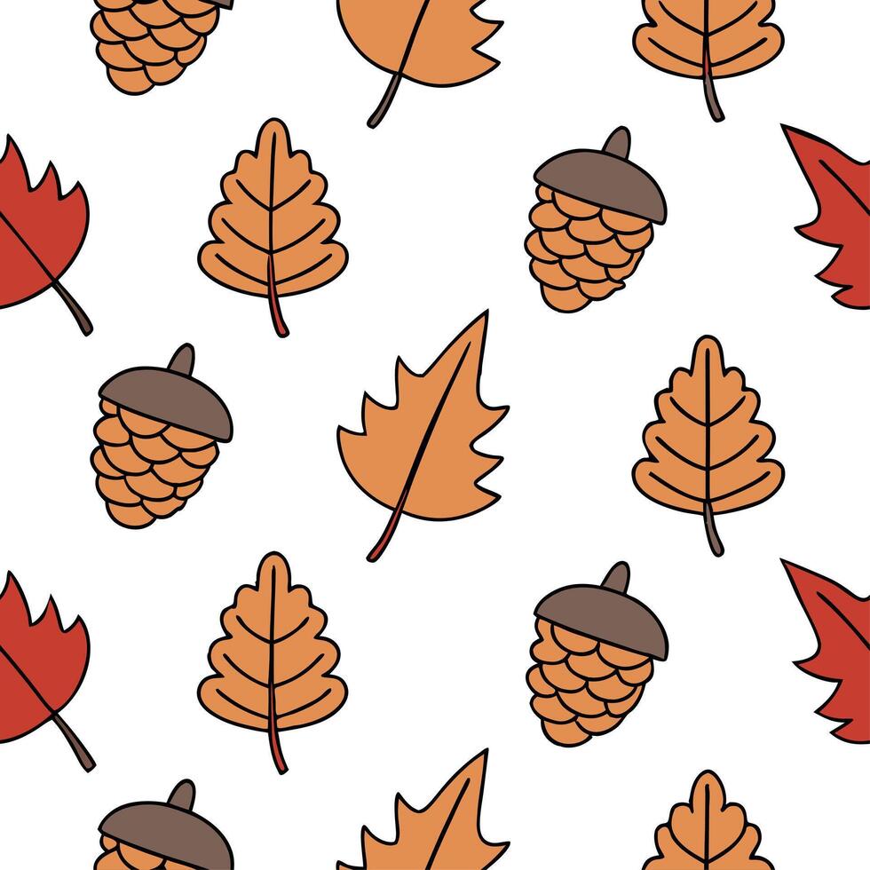 Thanksgiving leaves seamless pattern with rich autumn colors of red orange and yellow for a warm harvest inspired look concept as Warm Thanksgiving pattern with red orange and yell Clear Set 4 vector