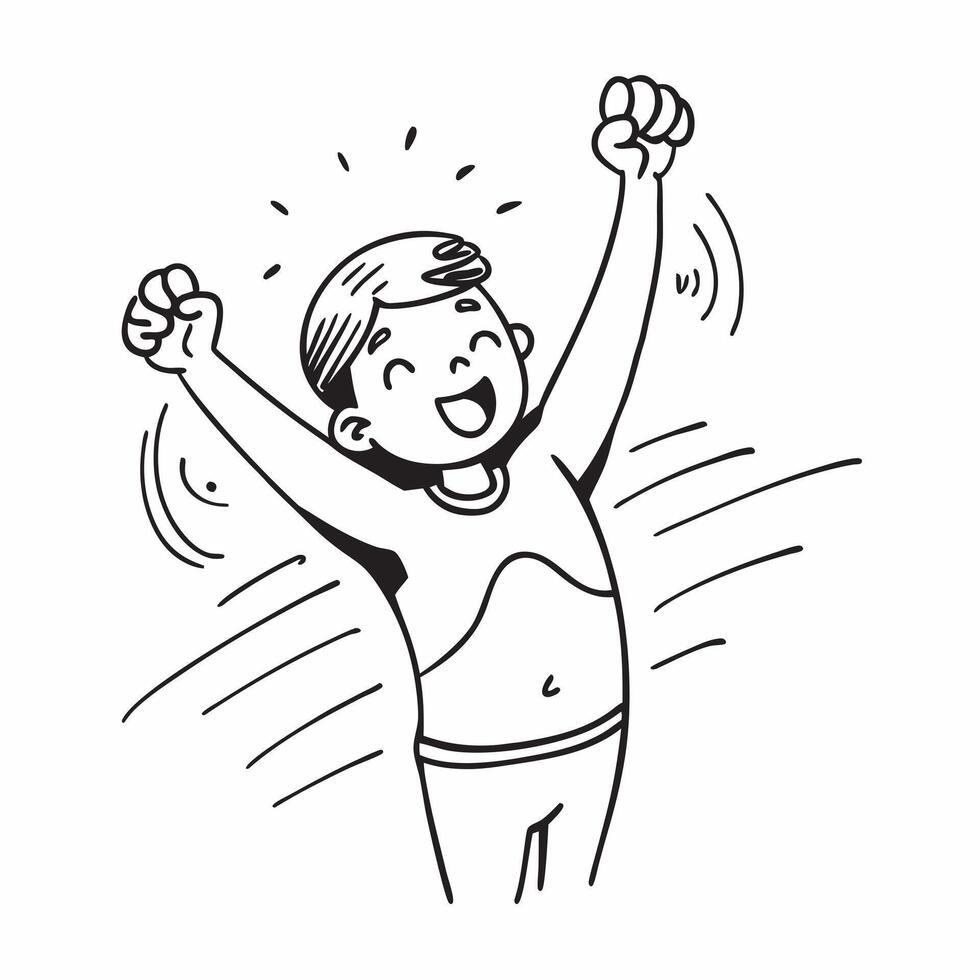 Teen with Down syndrome participating in a swim meet concept as A teen with Down syndrome enthusiastically participating in a swim meet showcasing determination inclusion and the j Clear Set 2 vector