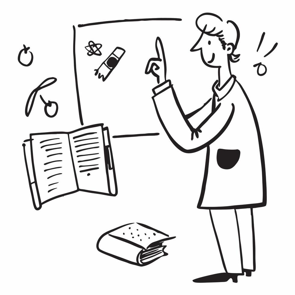 Teacher using enthusiastic gestures to explain a concept in class concept as A teacher using enthusiastic gestures to explain a concept in class emphasizing positive body language Clear vector