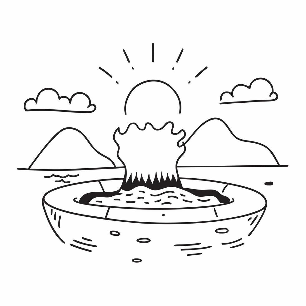 Sunrise Serenity Hot Springs concept as As the sun rises the hot springs bathe the landscape in a warm glow offering a moment of morning serenity in Photo Stock Concept Clear Set 2 vector