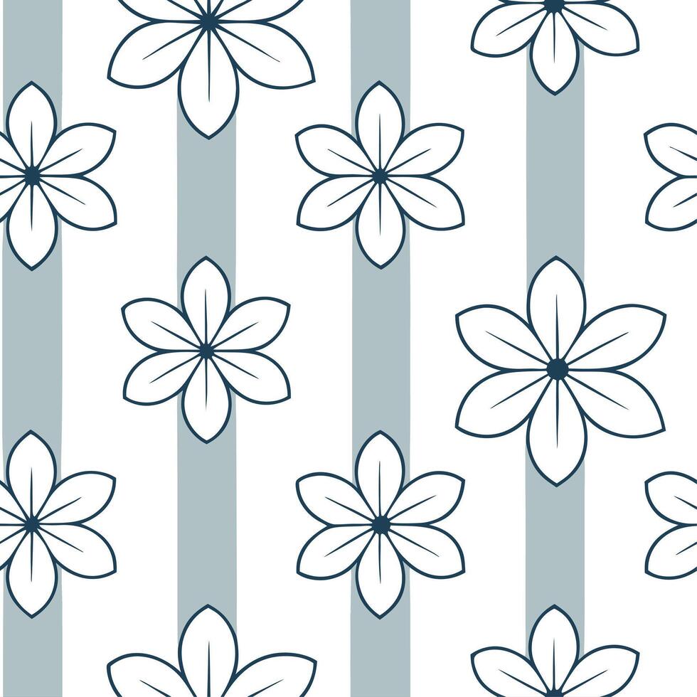 Subtle summer seamless pattern with light stripes and gentle flower details for a refined elegant style concept as Refined summer pattern with light stripes and subtle flower detai Clear vector