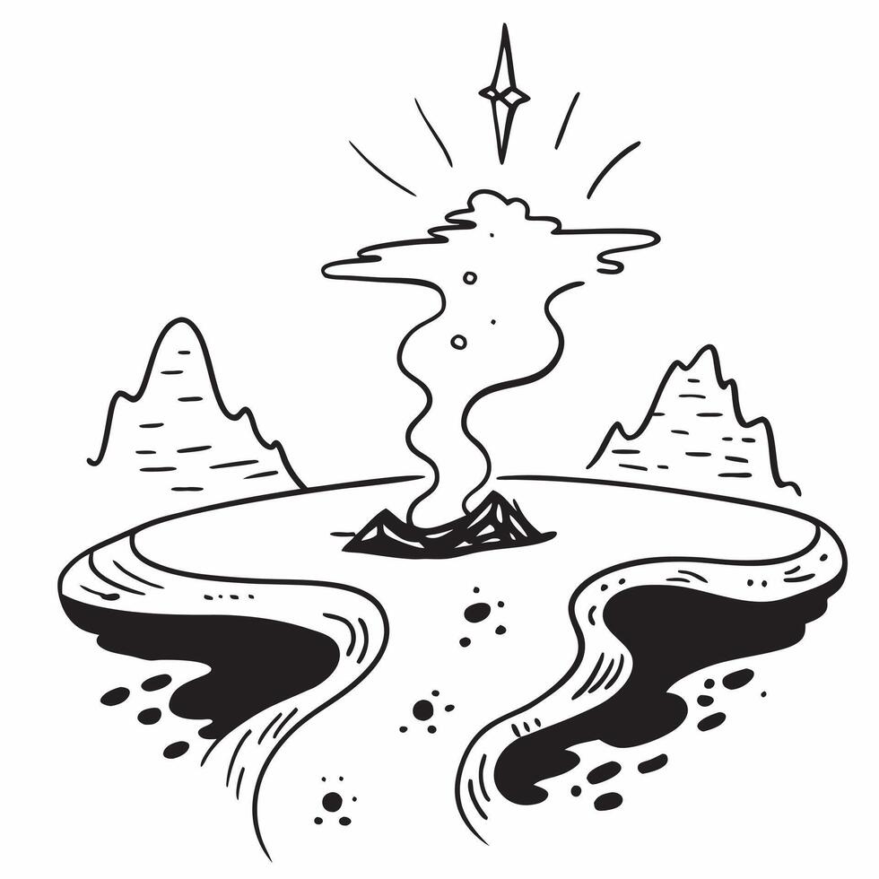 Steamy Valley Hot Springs concept as In a misty valley steam rises from natural hot springs forming a mystical and inviting thermal landscape in Photo Stock Concept Clear vector