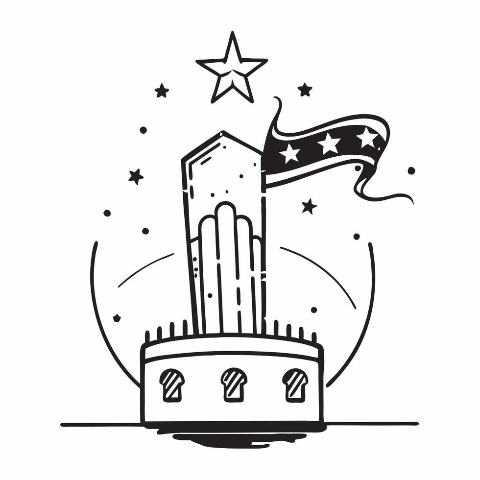 Stars and Stripes Over Monument concept as Patriotic stars hover above a national monument blending national pride with the wonder of the night sky in Photo Stock Concept Clear vector