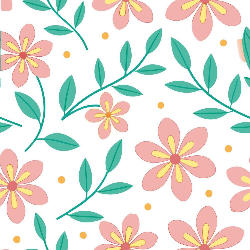 Spring floral seamless pattern with vibrant colors and delicate petals perfect for seasonal designs concept as Floral pattern featuring vibrant spring colors and delicate petals id Clear vector