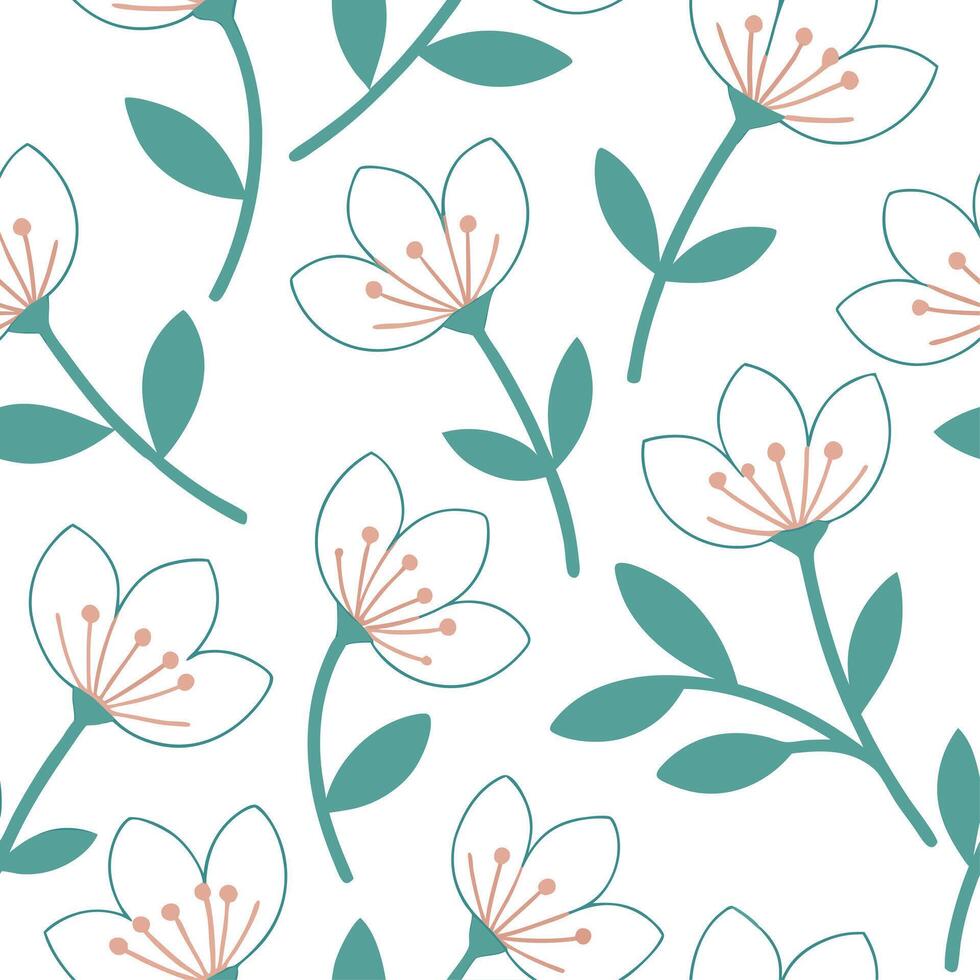 Spring floral seamless pattern with soft petals and light pastels for a gentle soothing design concept as Gentle spring floral pattern featuring soft petals and light pastel colors Clear Set 2 vector