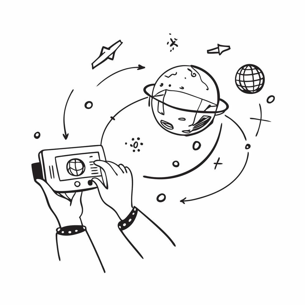Space Navigation Systems concept as Presentation of cutting edge space navigation systems designed to guide spacecraft through complex orbital paths in Photo Stock Concept Clear vector