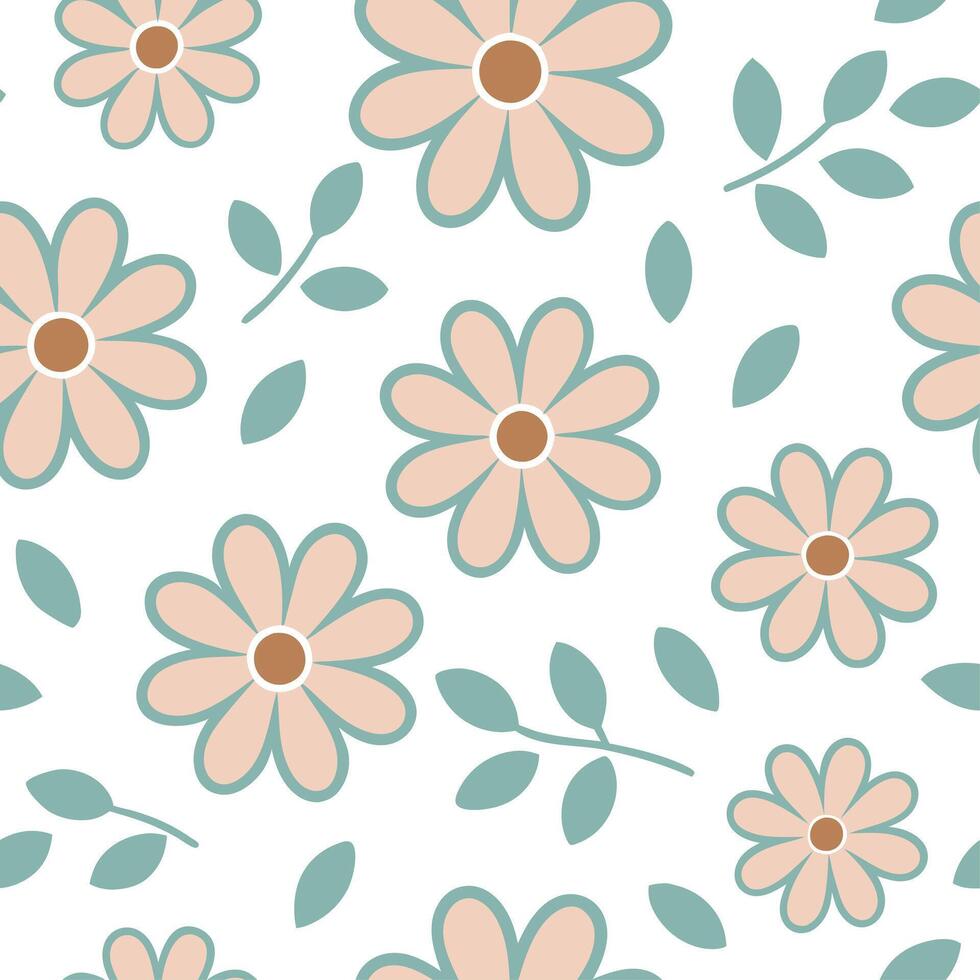 Soft summer flowers seamless pattern with pastel hues and gentle curves for calm soothing spring designs concept as Gentle summer flower pattern with pastel hues and soft curves id Clear Set 4 vector