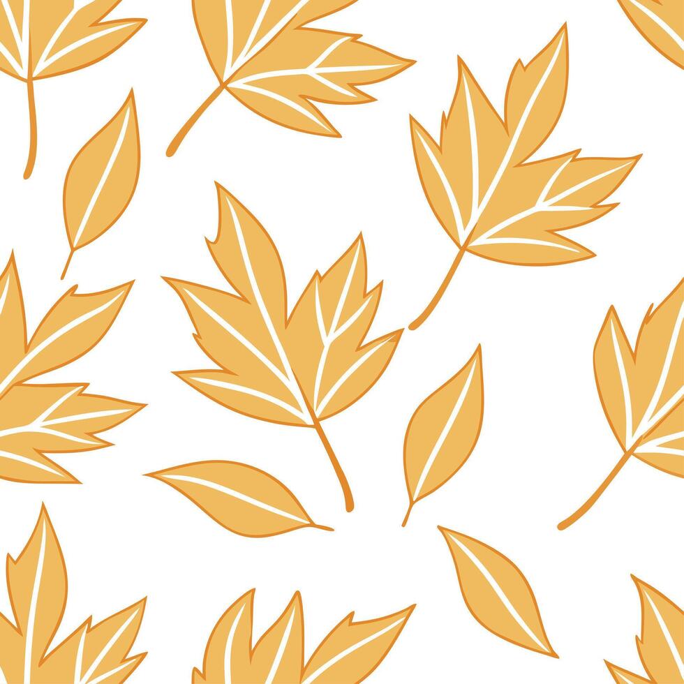 Soft autumn seamless pattern with muted yellow and orange leaves for a subtle elegant fall atmosphere concept as Subtle autumn pattern with muted yellow and orange leaves for an el Clear vector