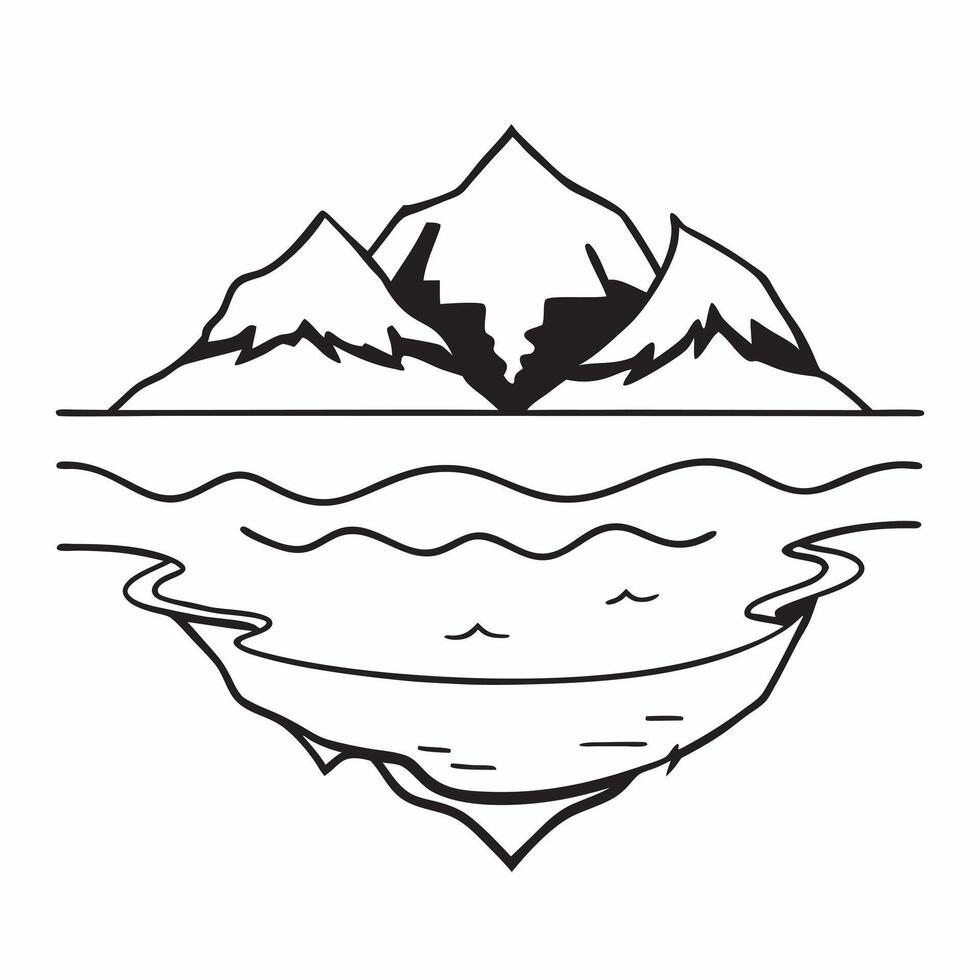 Snow Capped Reflections concept as Tranquil waters reflect the majestic snow capped mountains creating a perfect symmetry in nature in Photo Stock Concept Clear vector