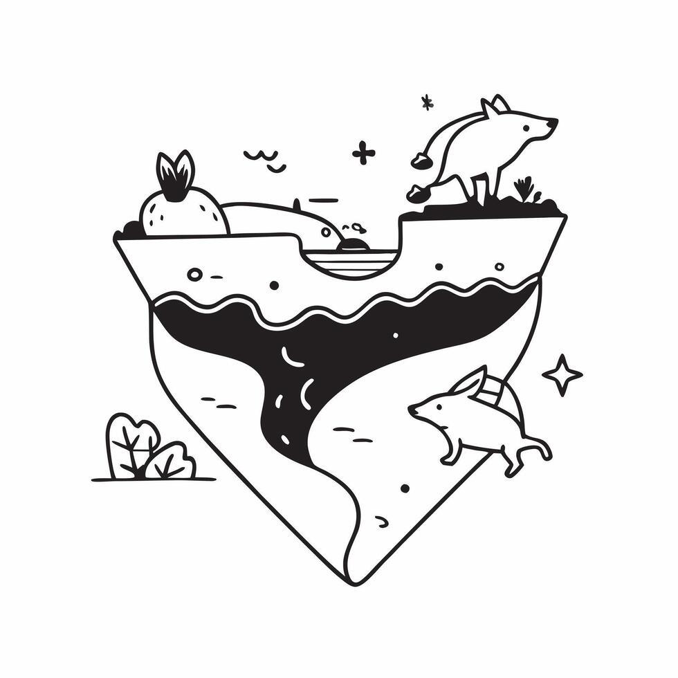 Simple flat design icon Wildlife in Springtime Alpine Meadows concept as Wildlife emerging in springtime Alpine meadows captured in lively and dynamic interactions within their eco Clear vector