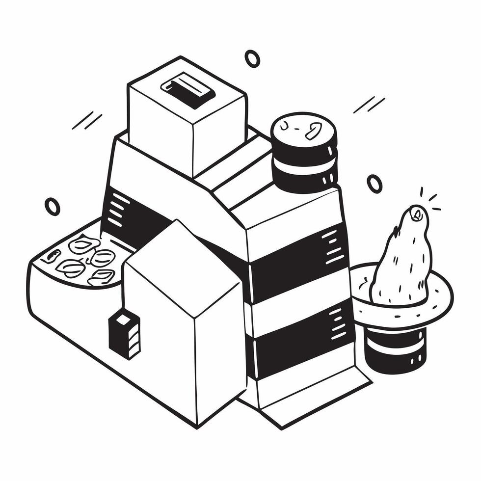 Simple flat design icon Waste Free Manufacturing concept as Factories adopt waste free manufacturing techniques to significantly reduce waste and enhance sustainabilitySimple flat Clear Set 2 vector