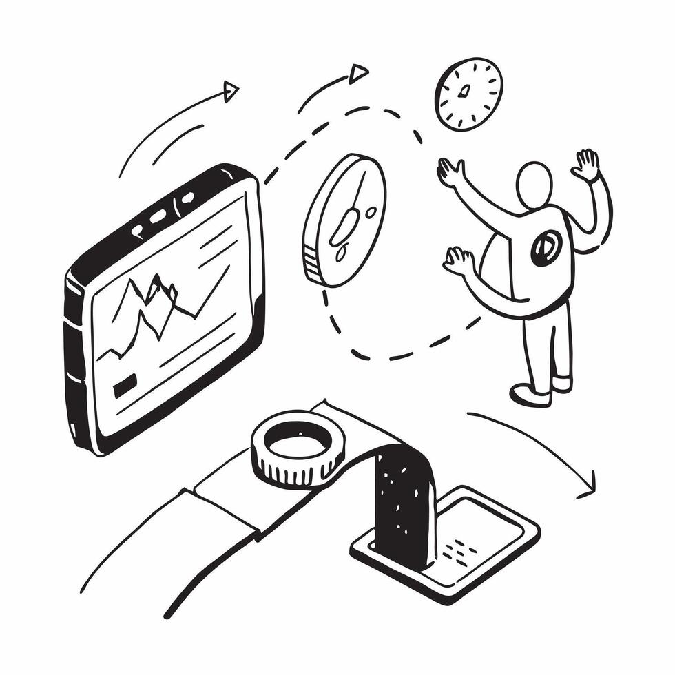 Simple flat design icon Wearable Health Technology concept as An individual using wearable technology to monitor and improve their health metrics dailySimple flat illustration in Clear vector