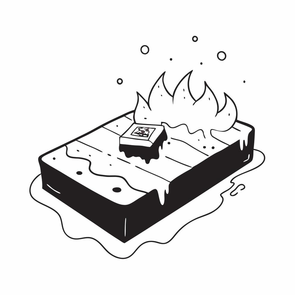 Simple flat design icon Volcanic River of Lava concept as A river of molten lava flowing from an active volcano showcasing the dynamic and fluid nature of molten rock Simple flat Clear vector