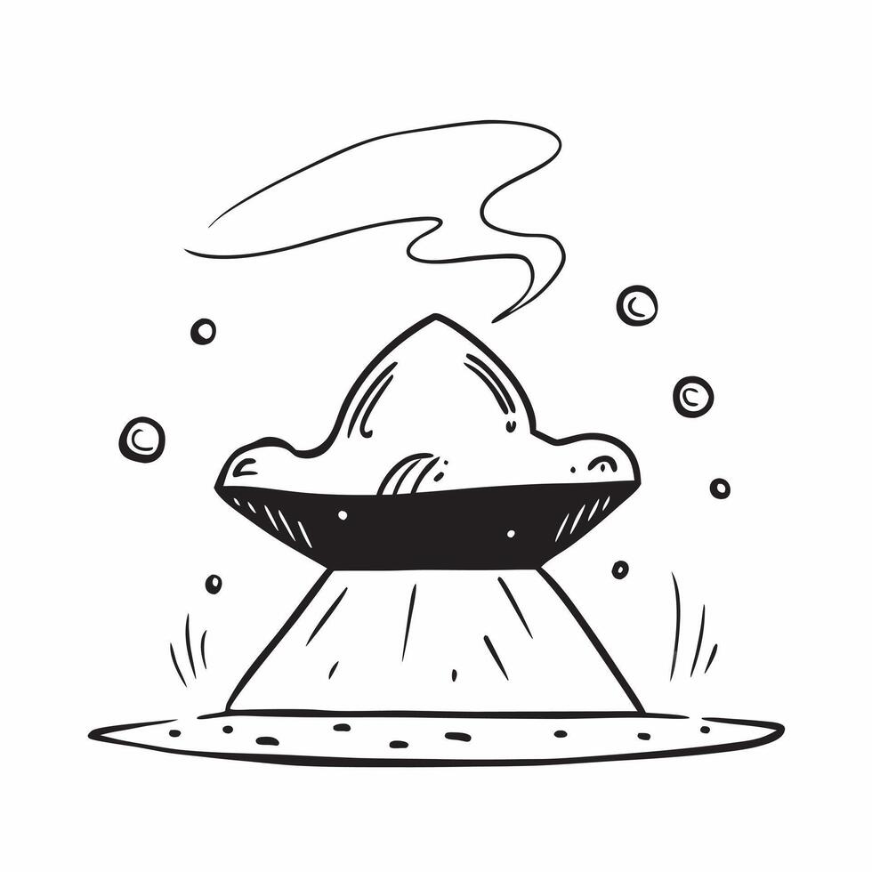 Simple flat design icon Volcanic Ash Clouds concept as Ominous volcanic ash clouds billowing from an erupting volcano a powerful display of natures force Simple flat illustration Clear vector