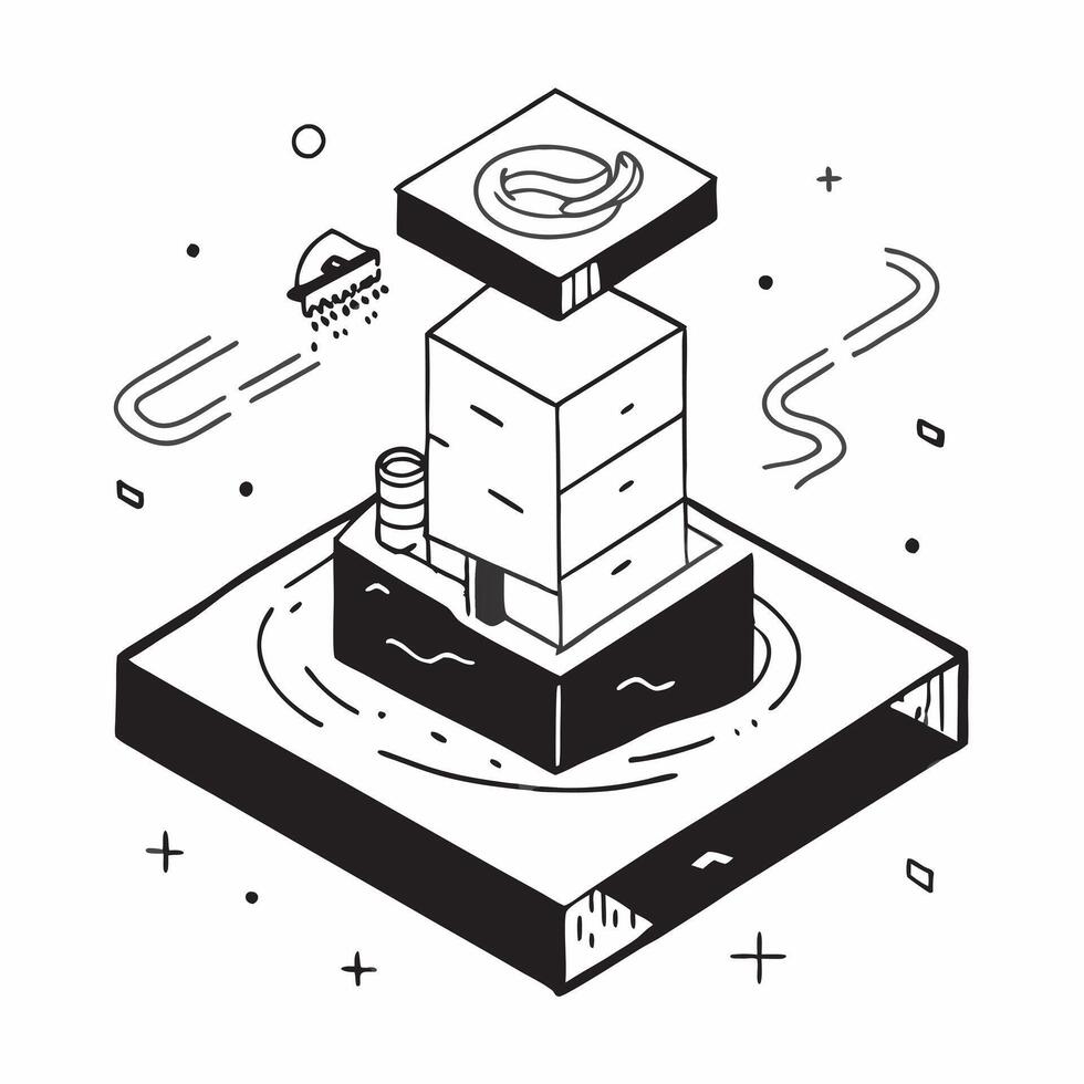 Simple flat design icon Urban Thermal Springs concept as In the heart of the city an urban thermal spring offers a unique relaxation spot amidst the bustling streets flat illustra Clear vector