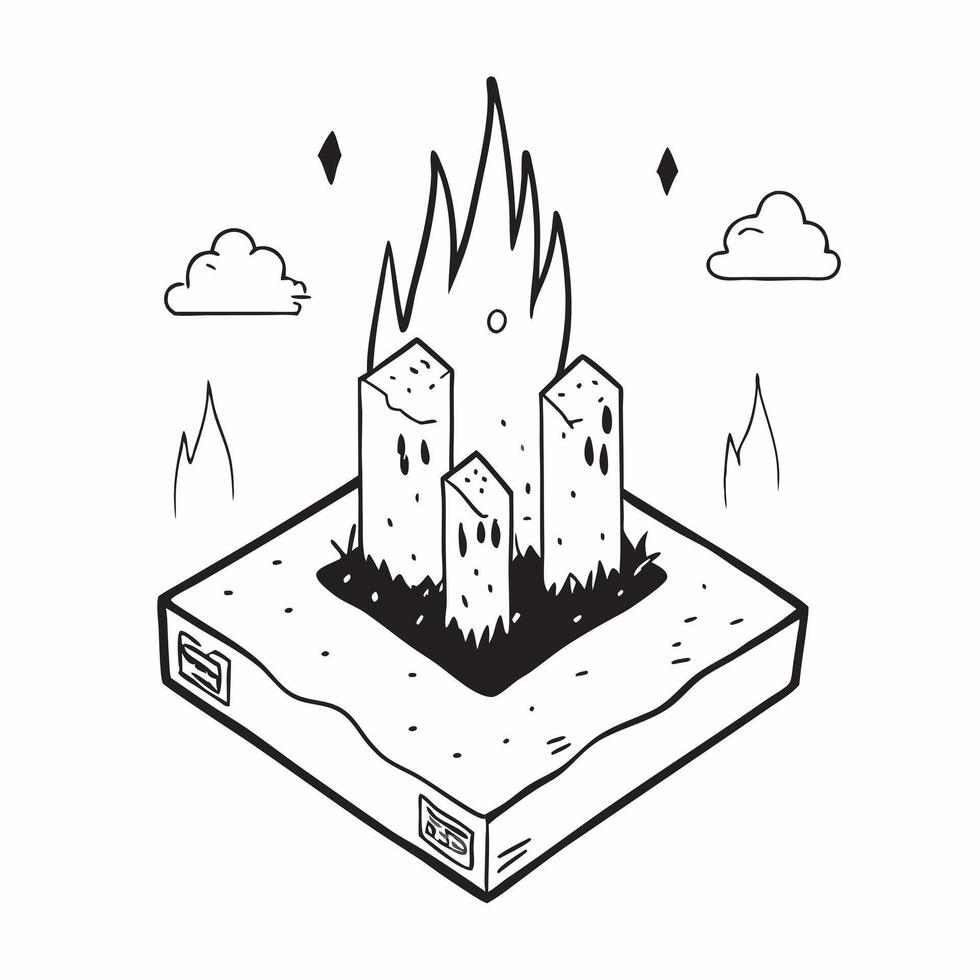 Simple flat design icon Towering Giants of the Forest concept as Towering old growth trees dominate the landscape their massive trunks telling stories of centuries past Simple fla Clear vector