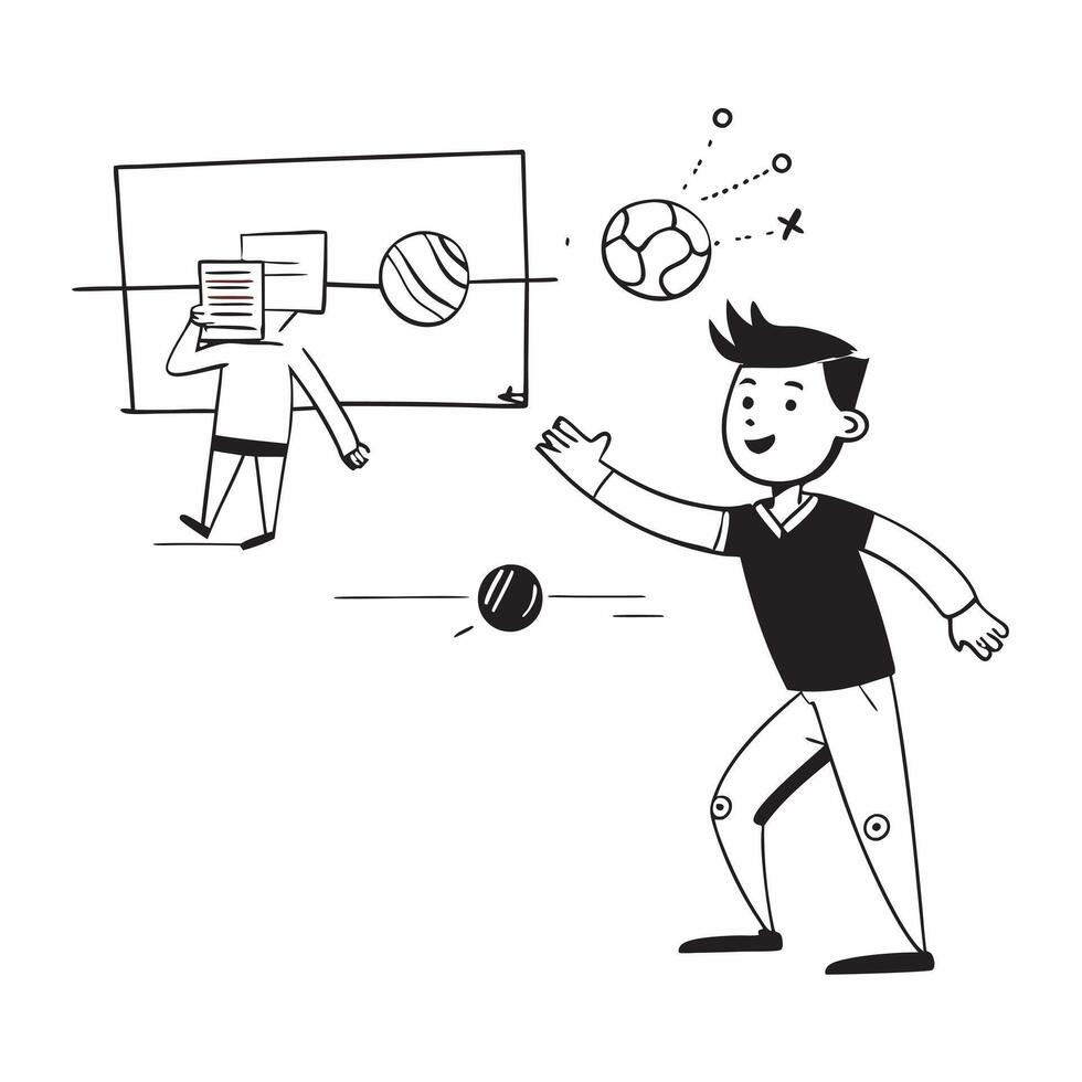 Simple flat design icon Teen with visual impairment playing goalball with friends concept as A teen with visual impairment joyfully playing goalball with friends highlighting inclu Clear vector