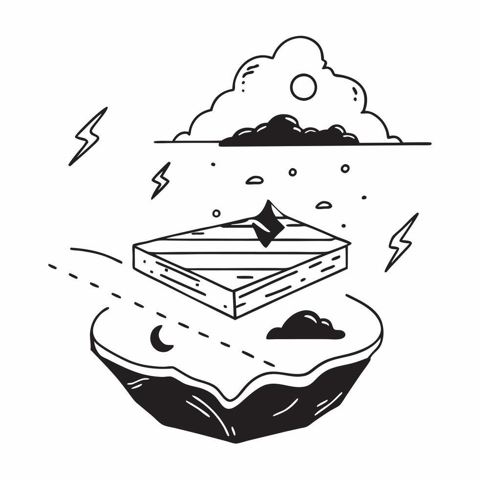 Simple flat design icon Thunderstorm Approaching Beach concept as Dark thunderclouds looming over a serene beach a perfect blend of calm and chaos flat illustration in isometric s Clear vector