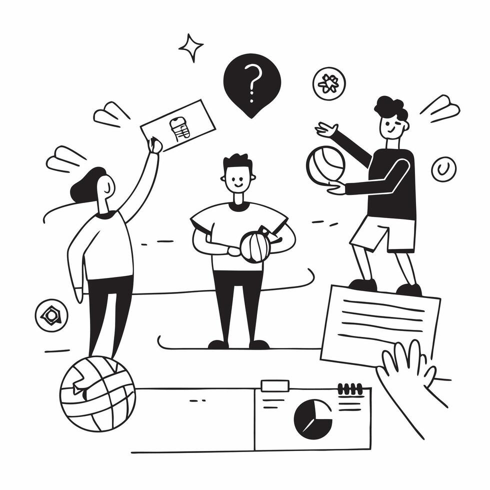 Simple flat design icon Teen with ADHD playing soccer with friends concept as A teen with ADHD joyfully playing soccer with friends highlighting inclusion teamwork and the benefits Clear Set 5 vector