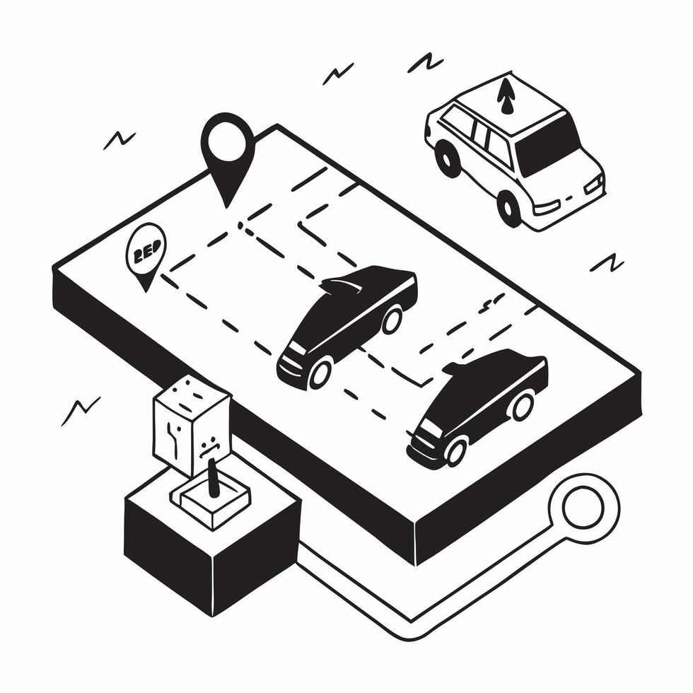 Simple flat design icon Taxi Driver in the City concept as A taxi driver navigates through busy city streets offering stories and smiles to their passengers flat illustration in i Clear vector