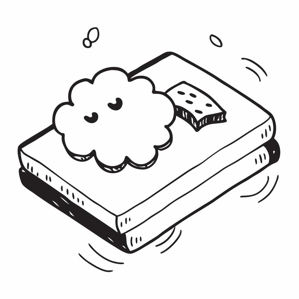 Simple flat design icon Sweet Dreams Cloud Tiles concept as Dreamy cloud shaped tiles in soft pastels creating a soothing atmosphere for children bedrooms or play areas flat illus Clear vector