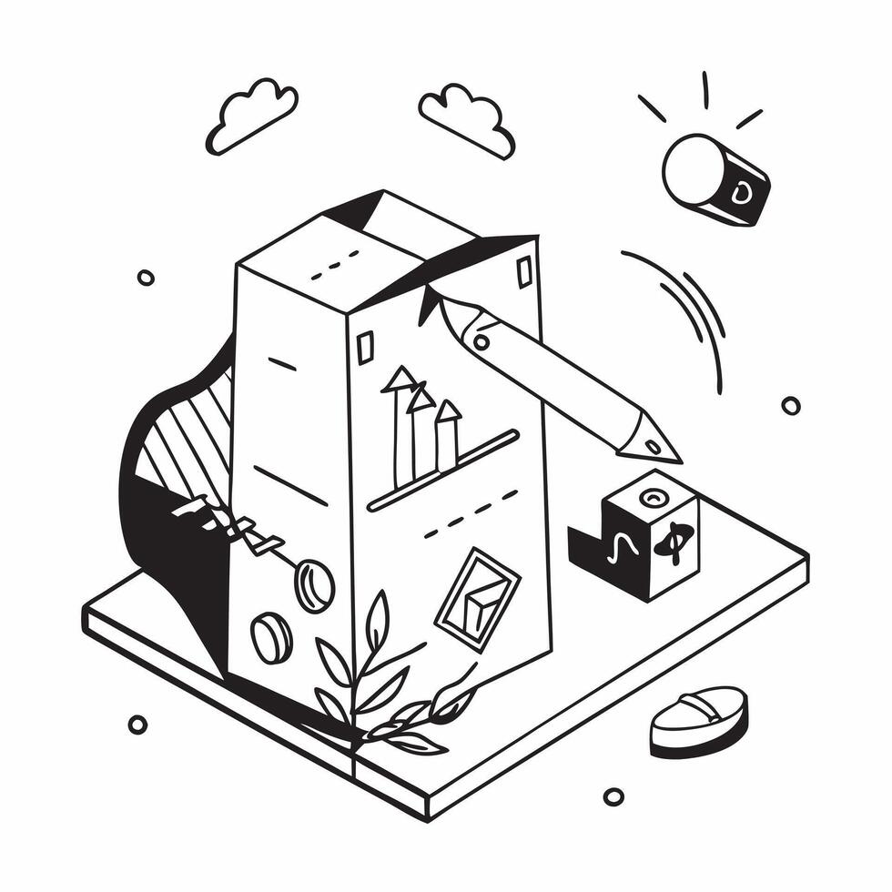 Simple flat design icon Sustainable Packaging Solutions concept as A company implements innovative sustainable packaging solutions to reduce environmental impactSimple flat illust Clear vector