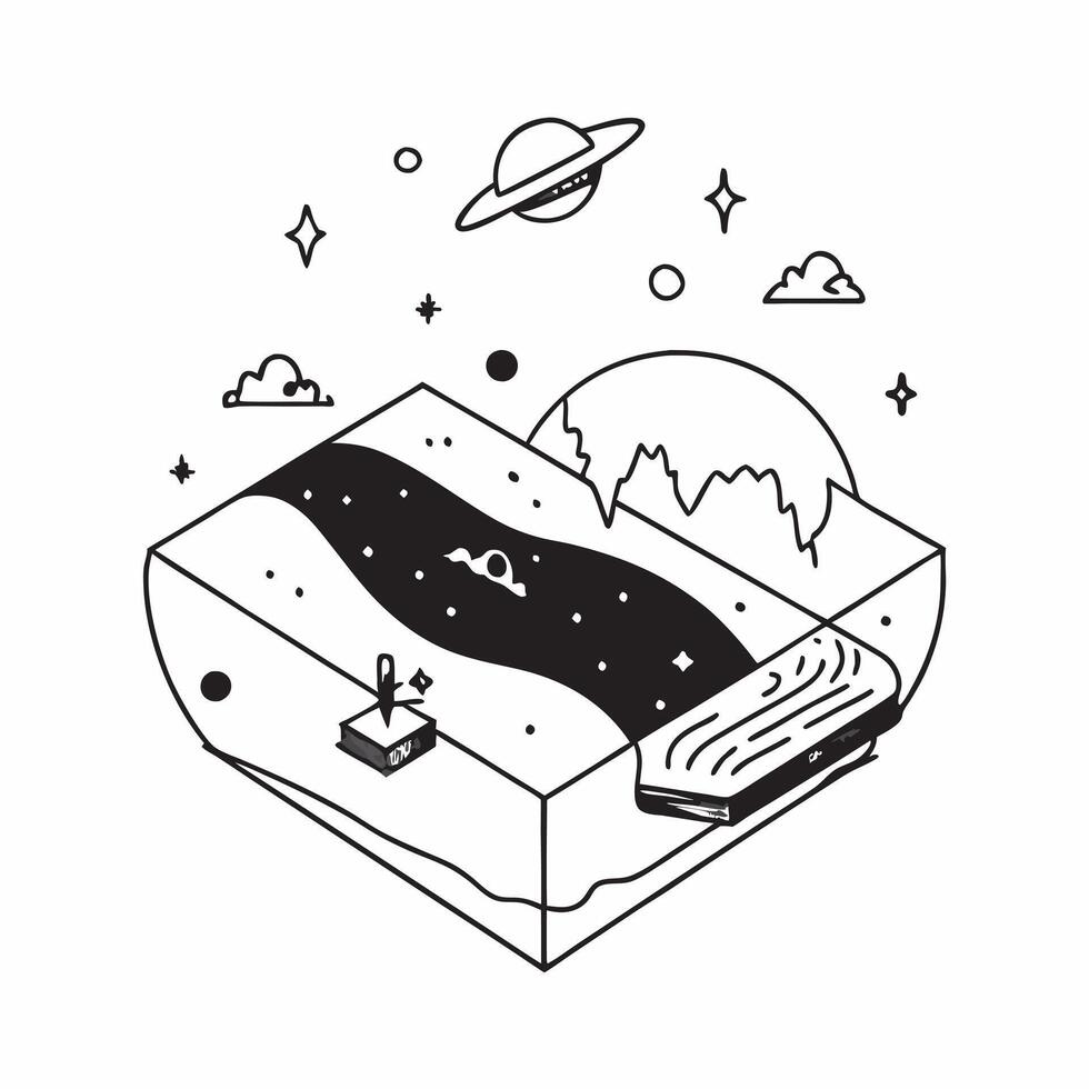 Simple flat design icon Surfing under Bioluminescent Skies concept as Surfers catch bioluminescent waves under a sky lit by both stars and the oceans natural luminescenceSimple fl Clear Set 2 vector