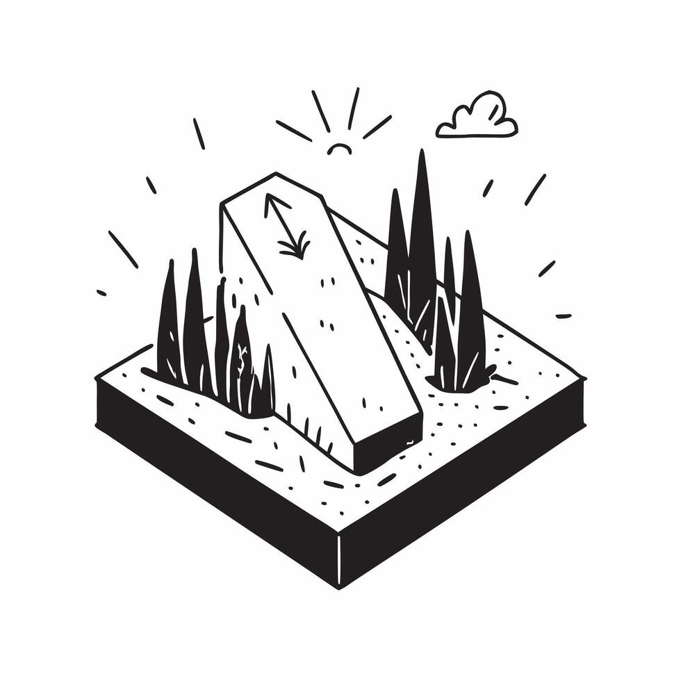 Simple flat design icon Sunbeams in Dense Woodland concept as Sunbeams pierce through the dense foliage of an old growth forest creating a play of light and shadow Simple flat ill Clear vector