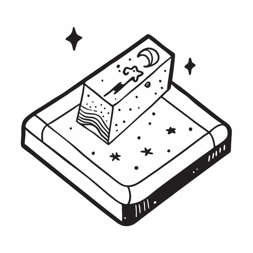 Simple flat design icon Starry Night Sky Tiles concept as Starry night sky tiles that bring the wonder of the cosmos into children spaces inspiring awe and imagination flat illust Clear vector