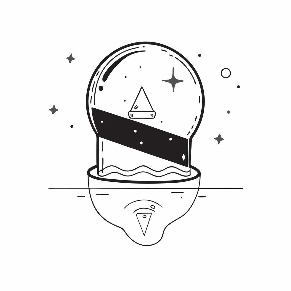 Simple flat design icon Starry Lake Reflections concept as Stars reflect on the glassy surface of a serene lake doubling the starry spectacle and enhancing the nights tranquility Clear vector