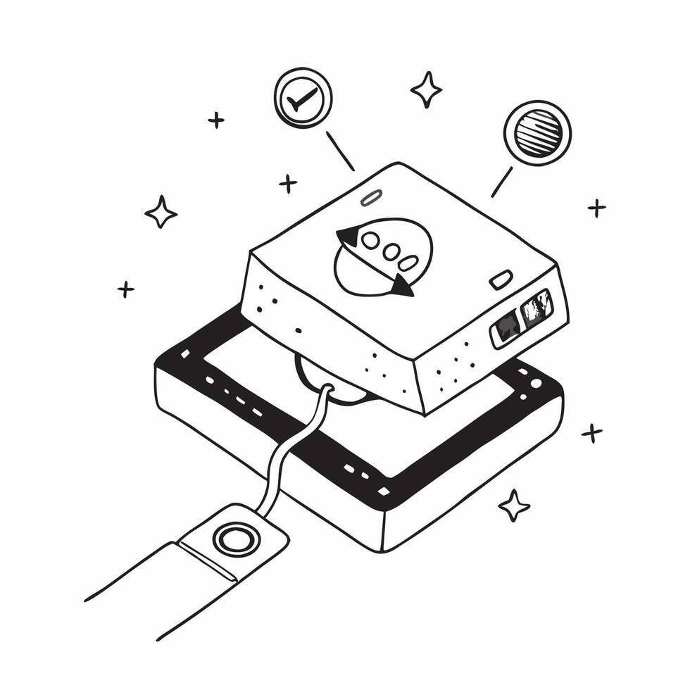 Simple flat design icon Spacecraft Docking Technology concept as Innovations in spacecraft docking technology to facilitate smoother connections between spacecraft in orbitSimple Clear Set 2 vector