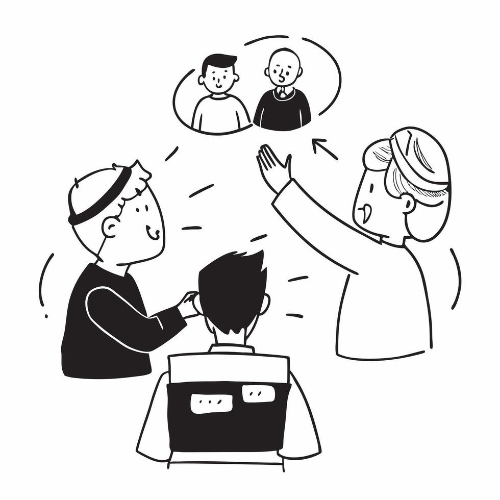 Simple flat design icon Single grandparent raising grandchildren leading a discussion on aging and caregiving concept as A single grandparent raising grandchildren confidently lead Clear vector