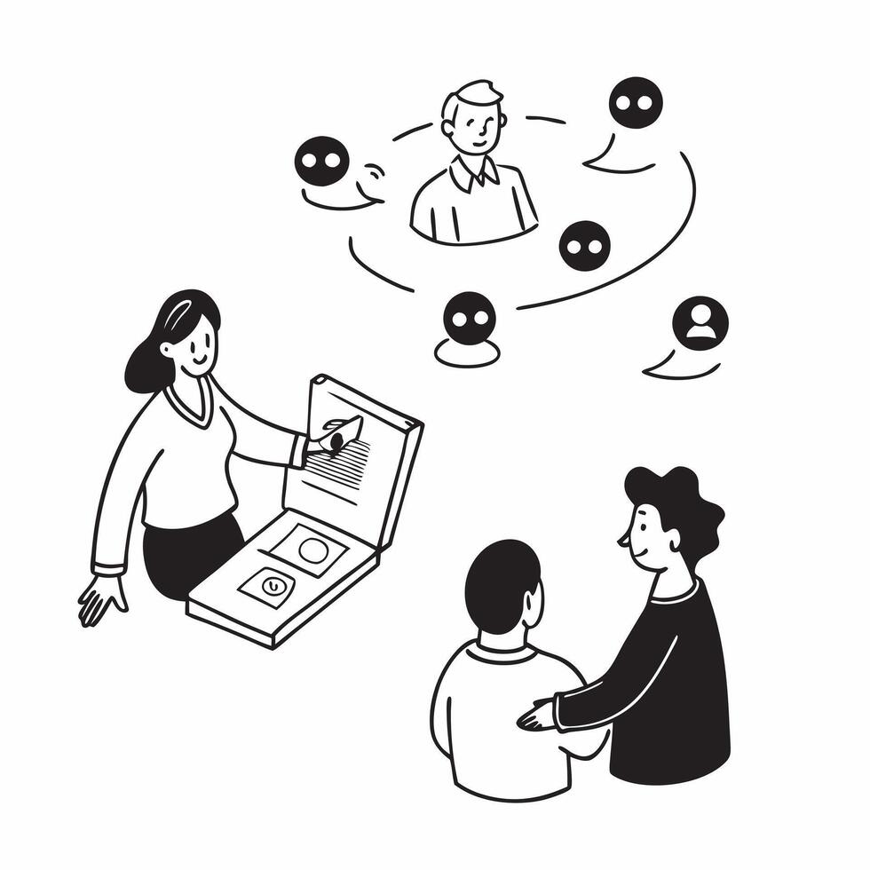 Simple flat design icon Single mother leading a parenting workshop with her children concept as A single mother confidently leading a parenting workshop while engaging with her chi Clear vector