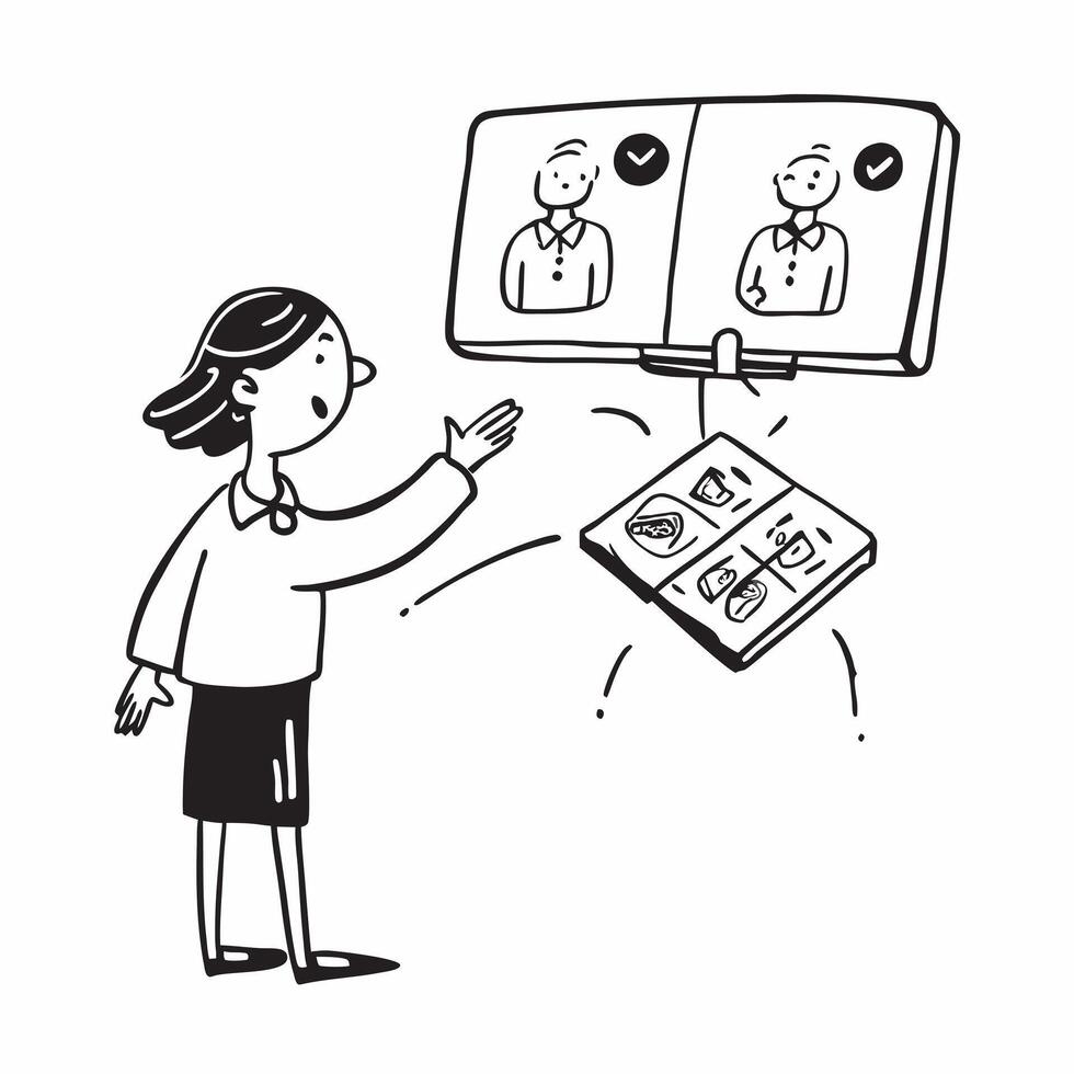 Simple flat design icon Salesperson using open body language to connect with customers concept as A salesperson using open body language to connect with customers emphasizing posit Clear Set 2 vector