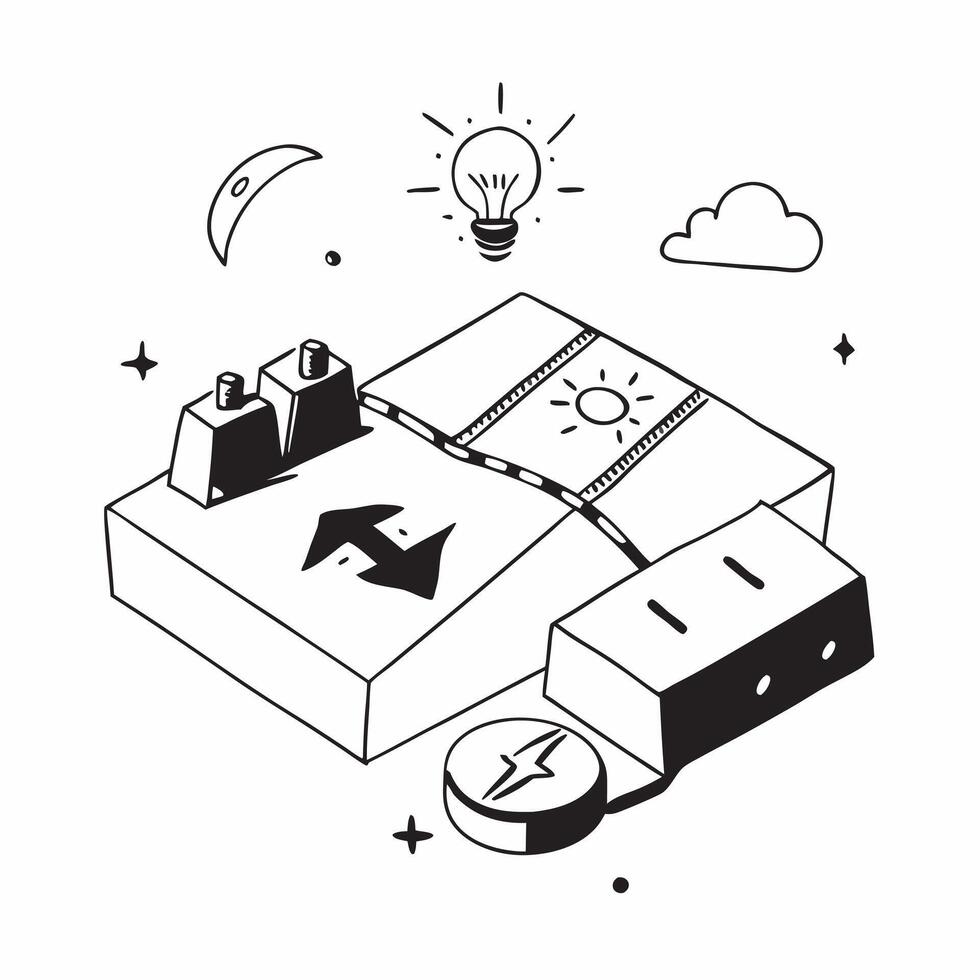Simple flat design icon Renewable Resource Management concept as Businesses managing renewable resources to ensure sustainable growth and environmental stewardshipSimple flat illu Clear vector