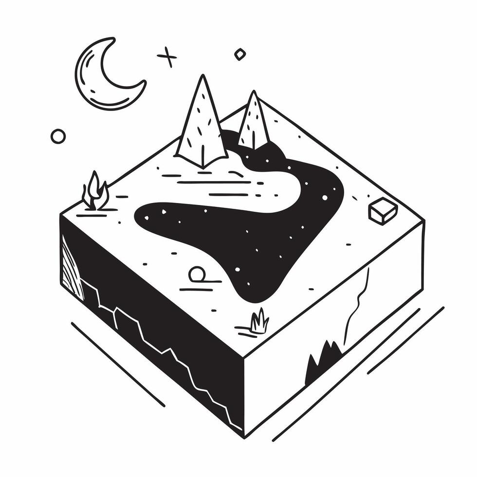Simple flat design icon Reflections of the Aurora concept as Northern lights reflect in the still waters of a serene lake doubling the visual spectacle of the vibrant aurora Simpl Clear vector