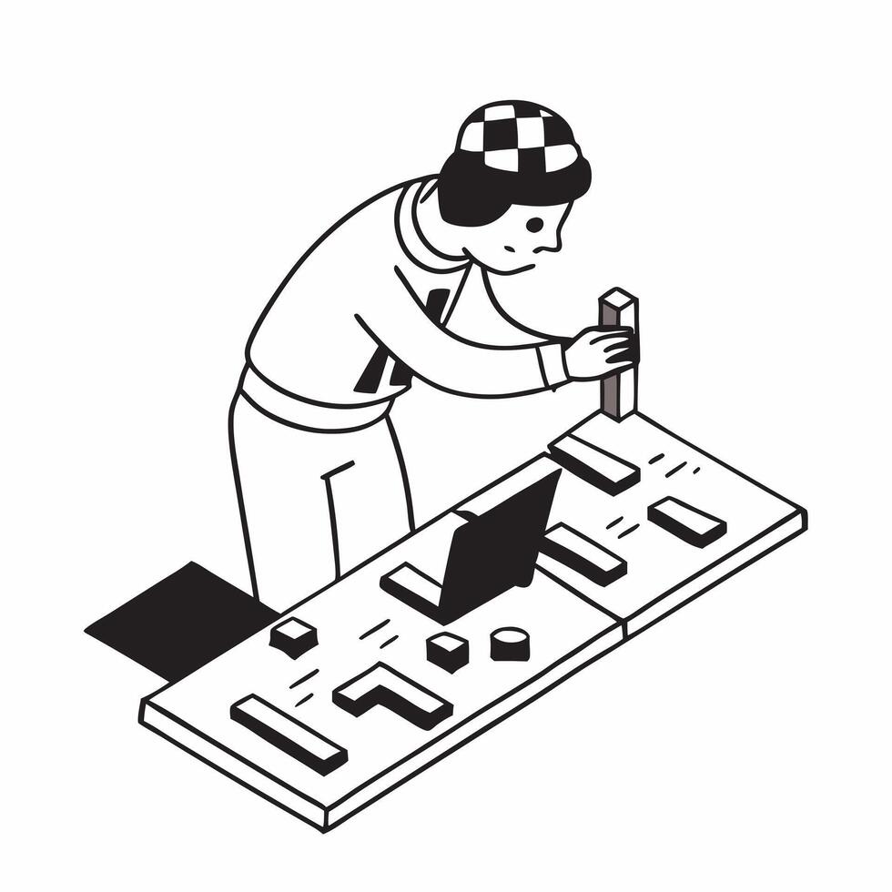 Simple flat design icon Racing Driver Preparing for Race concept as A racing driver prepares mentally and physically before a high speed race embodying determination and skill fla Clear vector