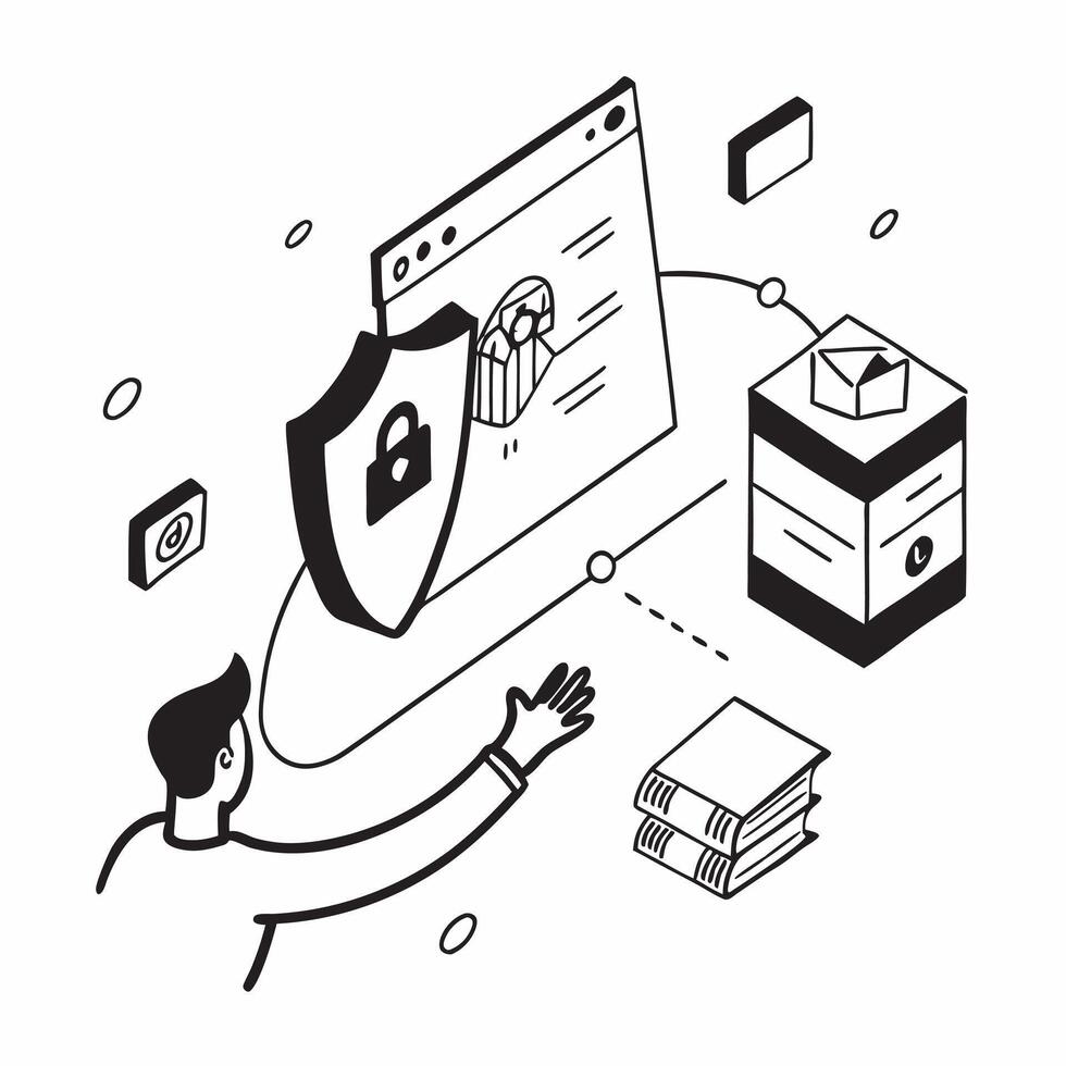 Simple flat design icon Protecting Customer Data concept as A data privacy officer ensures customer data is protected in line with regulatory standards and company policiesSimple Clear vector