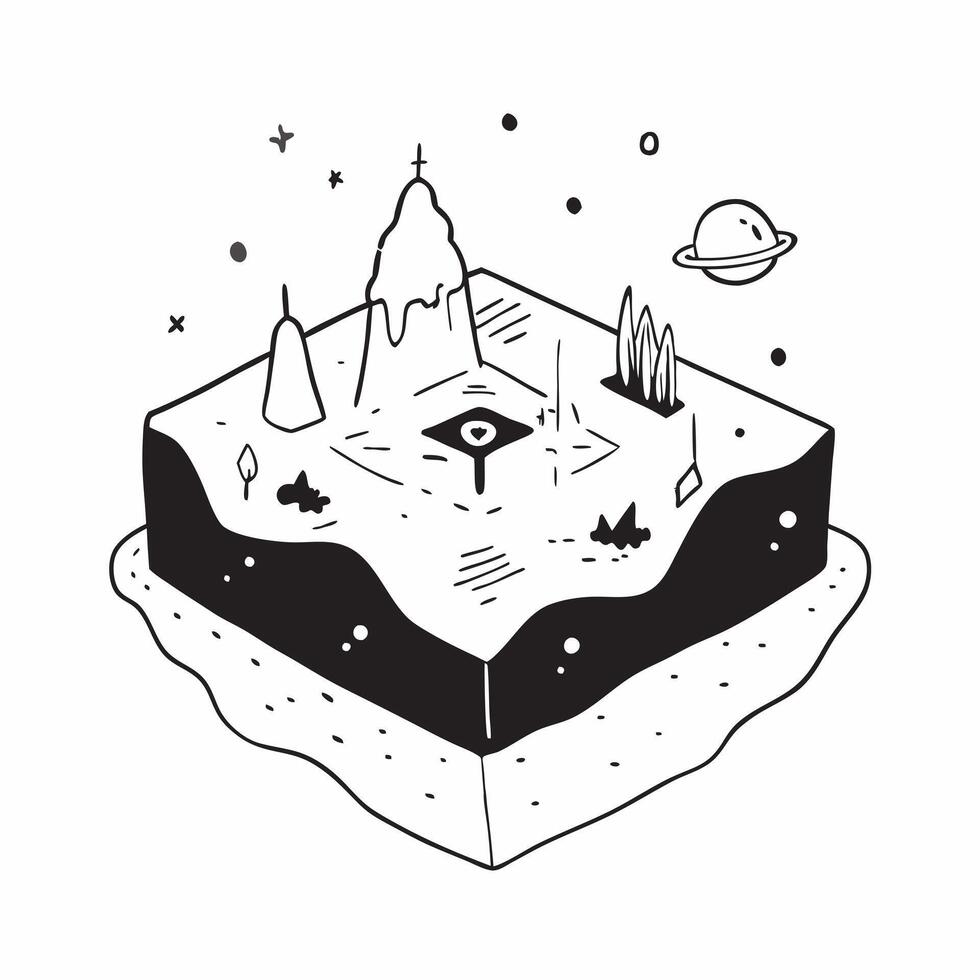 Simple flat design icon Peaks Under Starry Skies concept as Snow capped mountains under starry skies create a breathtaking nocturnal landscape where snow meets the cosmos Simple f Clear vector