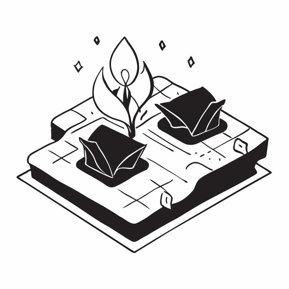 Simple flat design icon Orchid Spectacle Tiles concept as Lush orchid designs on tiles reflecting the orchid competitions at Feria de las Flores flat illustration in isometric sce Clear Set 2 vector