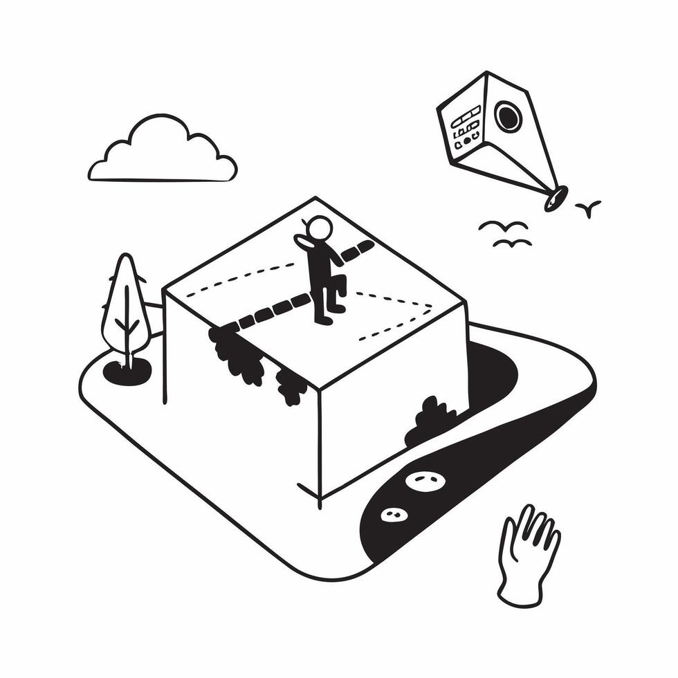 Simple flat design icon Off Duty Driver Exploring Nature concept as An off duty driver relaxes by exploring natural landscapes illustrating a peaceful contrast to their daily drivi Clear vector